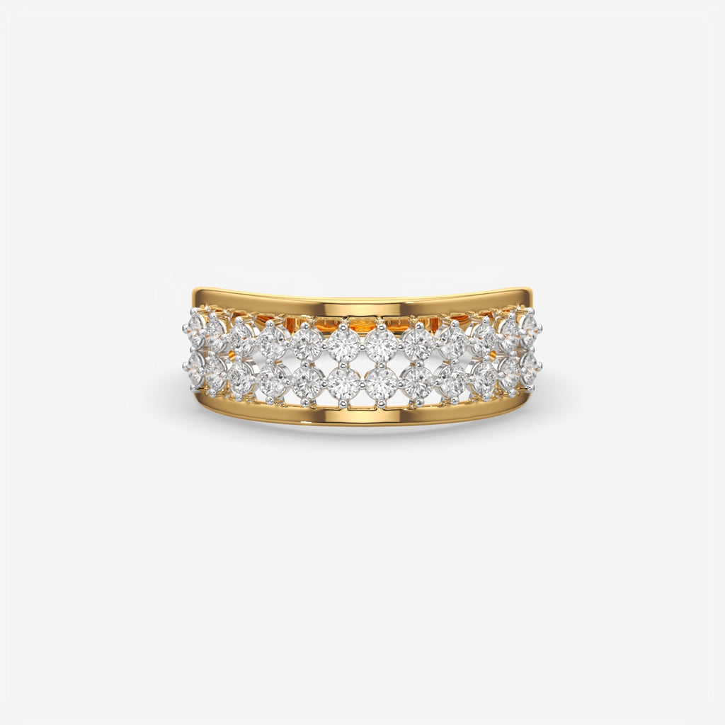 Multi-Row Diamond Wedding Band Ring