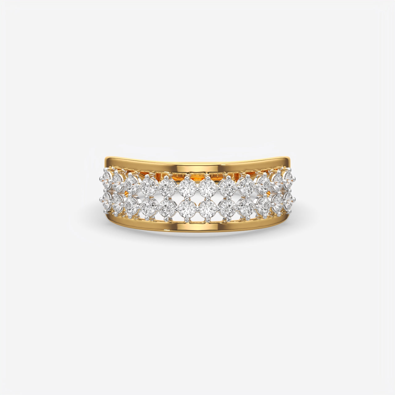 Multi-Row Diamond Wedding Band Ring