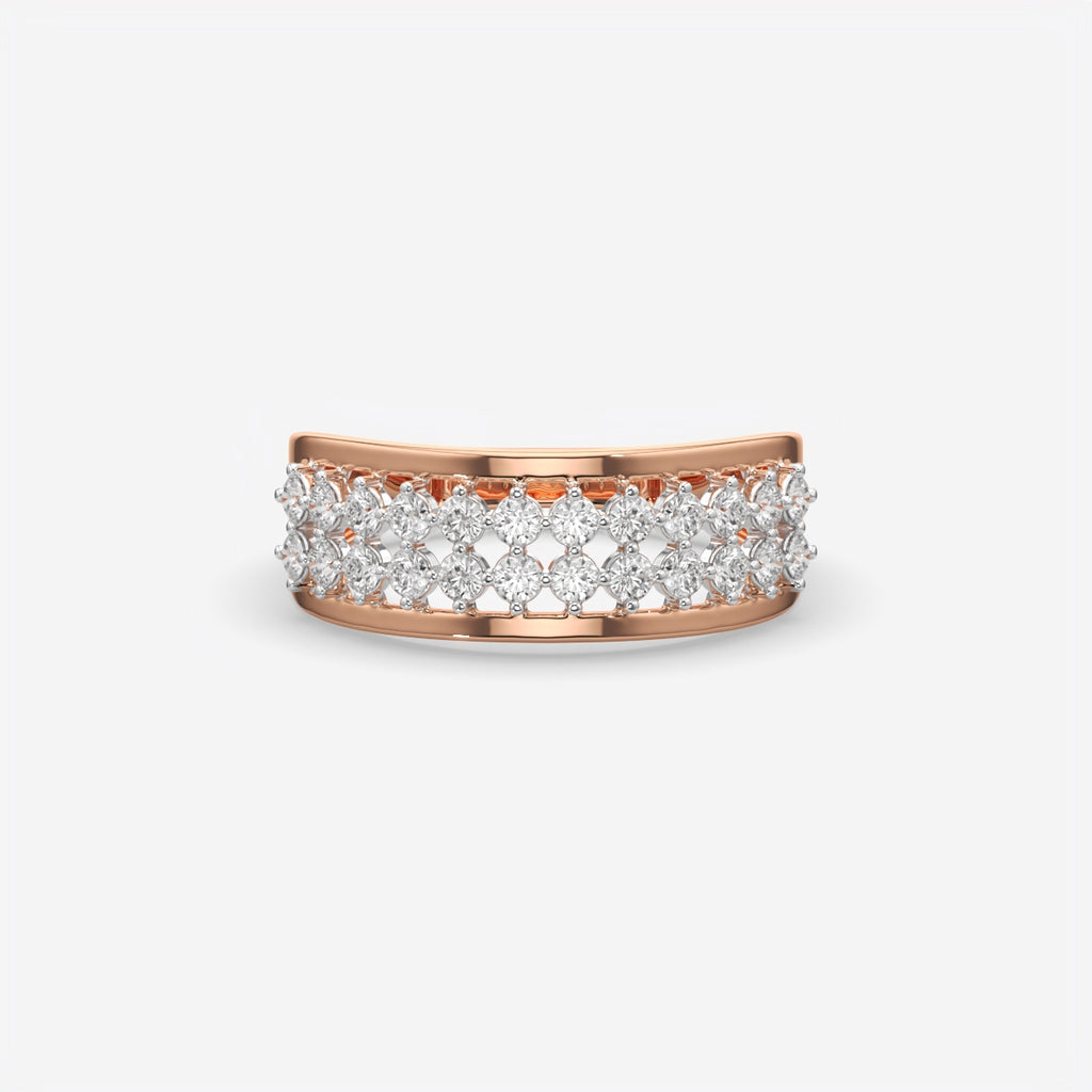 Multi-Row Diamond Wedding Band Ring
