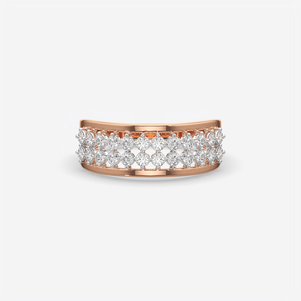Multi-Row Diamond Wedding Band Ring