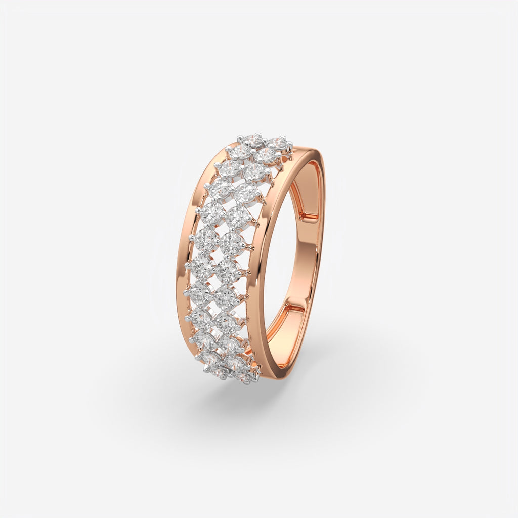 Multi-Row Diamond Wedding Band Ring