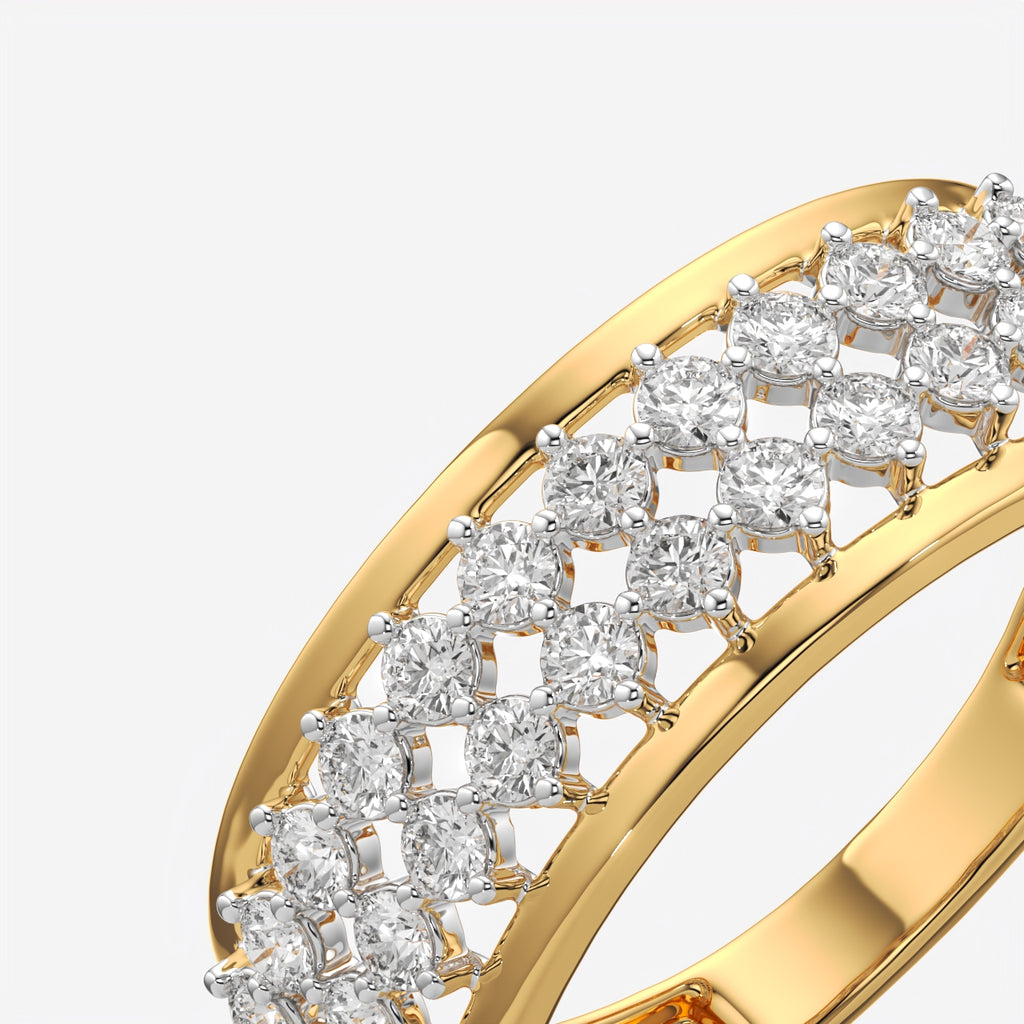Multi-Row Diamond Wedding Band Ring