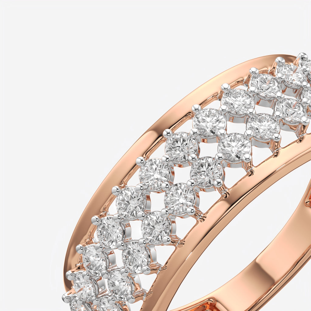 Multi-Row Diamond Wedding Band Ring