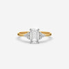 Silver Emerald Cut Diamond Ring For Women