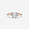 Silver Emerald Cut Diamond Ring For Women