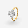 Silver Emerald Cut Diamond Ring For Women
