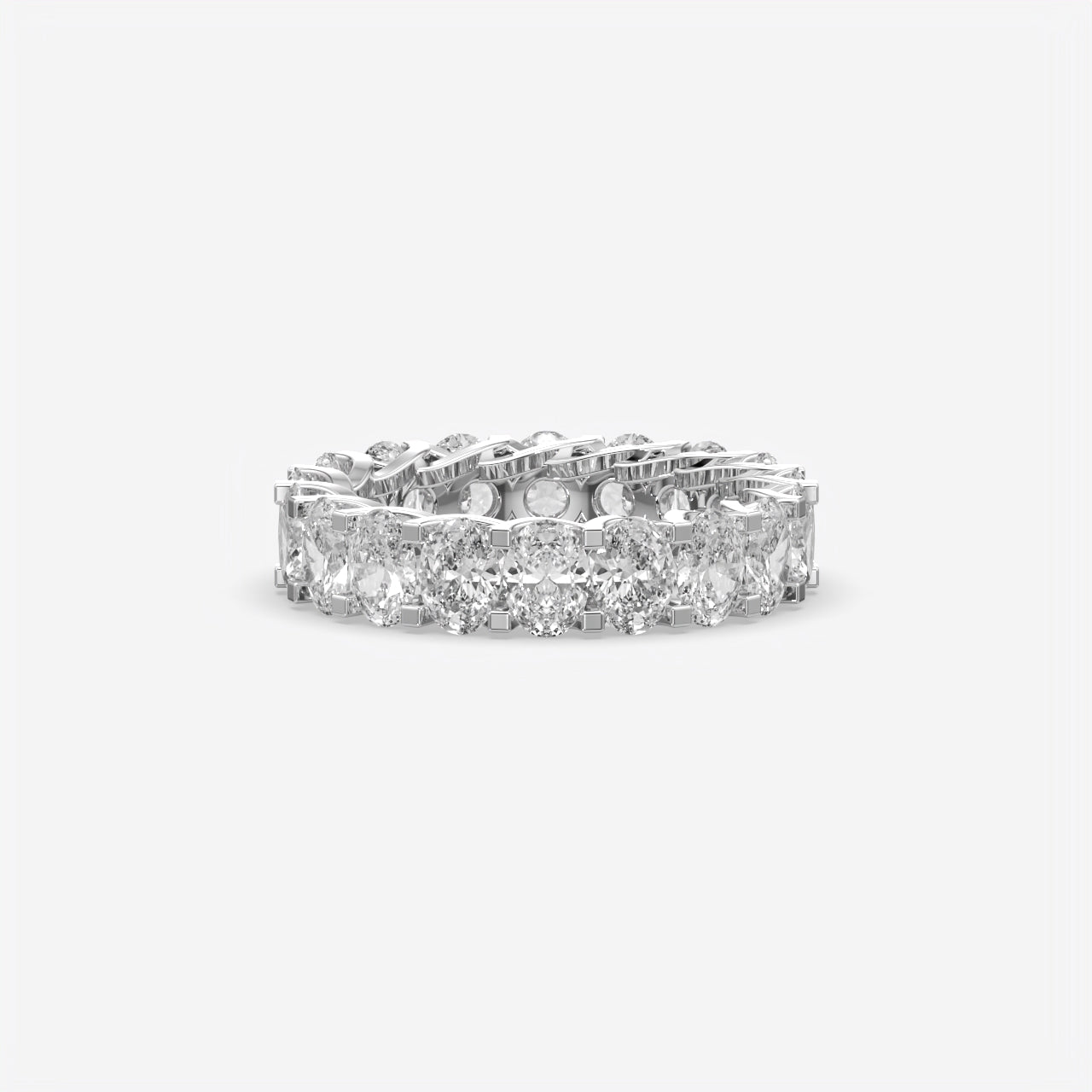 Oval Diamond Eternity Band Ring