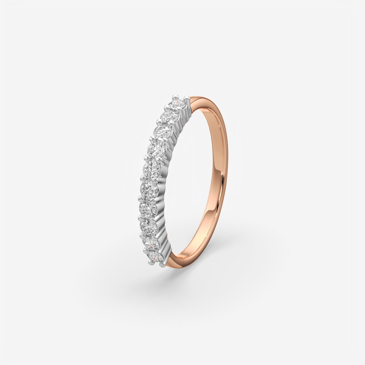 Curved Lab Grown Diamond Wedding Band