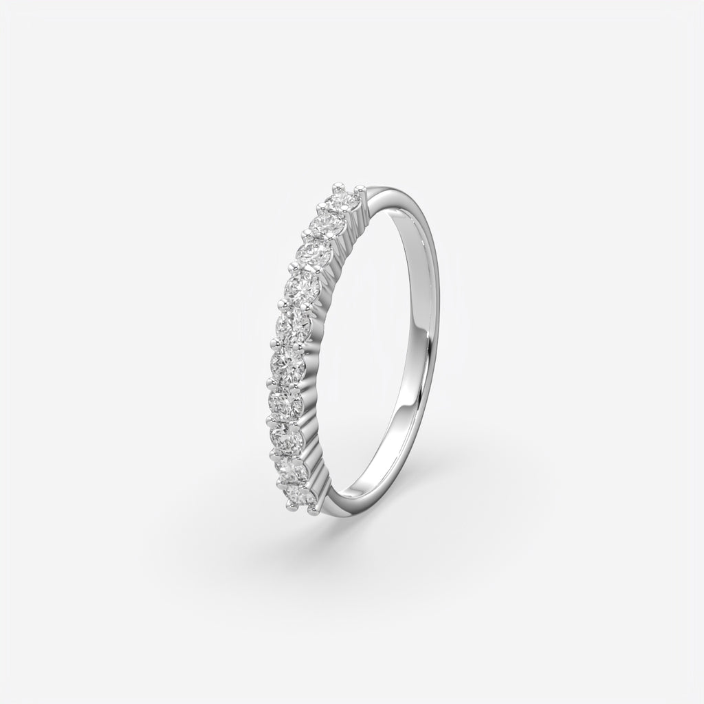 Curved Lab Grown Diamond Wedding Band