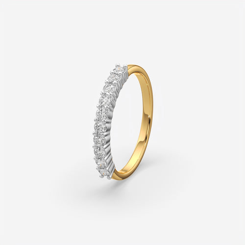 Curved Lab Grown Diamond Wedding Band