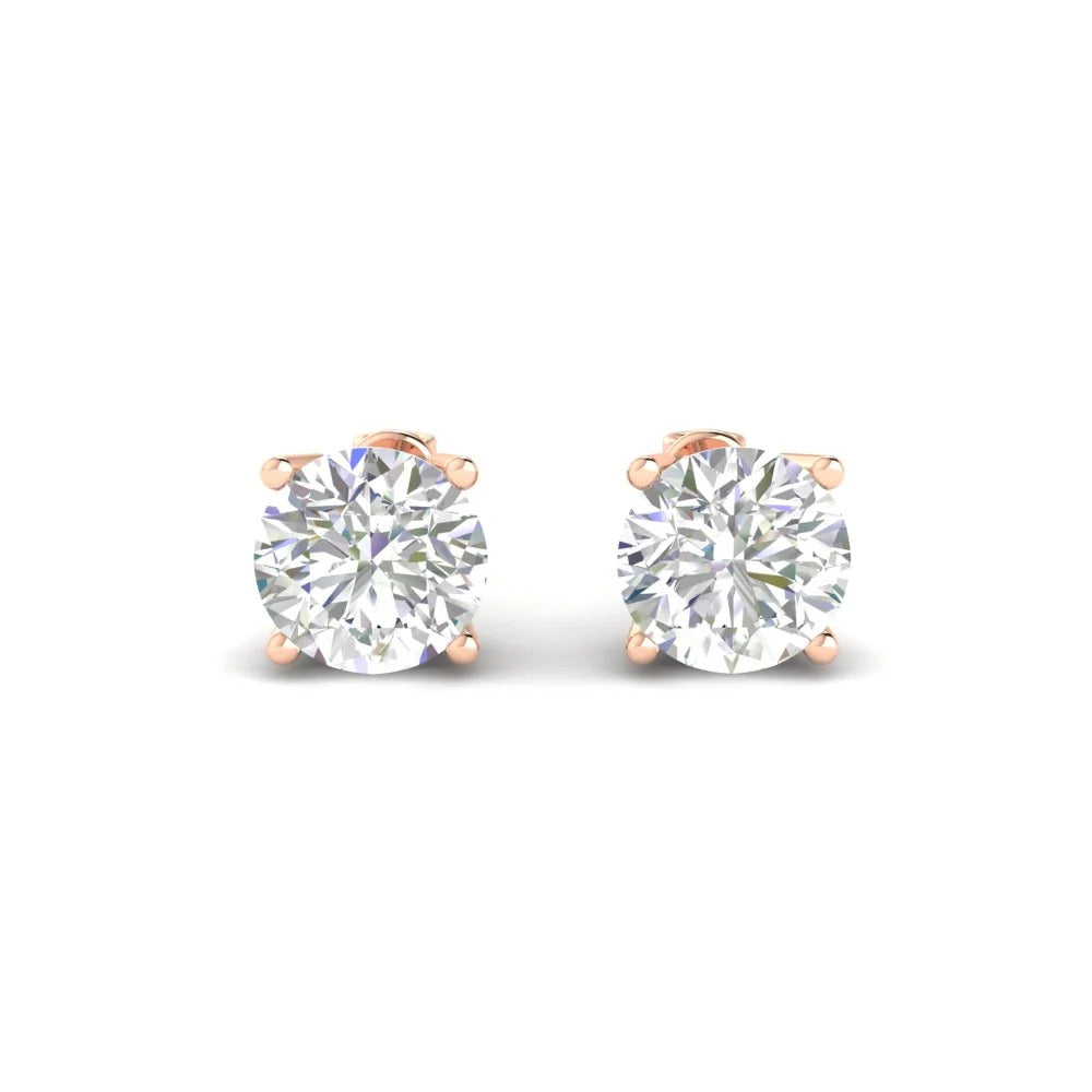 Luxury Round Cut Moissanite Earrings ( 1 PC )