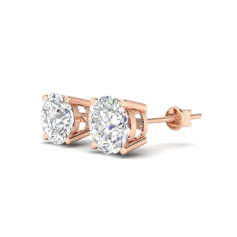 Luxury Round Cut Moissanite Earrings ( 1 PC )