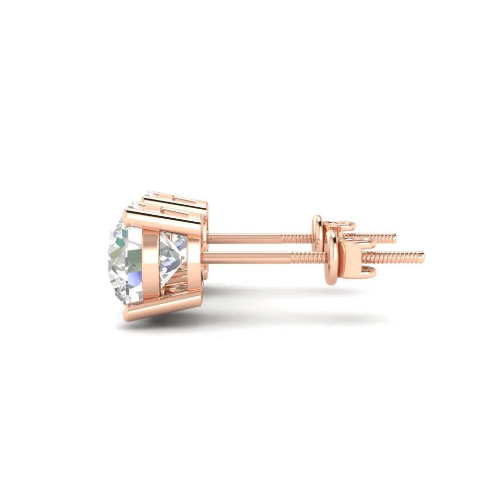 Luxury Round Cut Moissanite Earrings ( 1 PC )