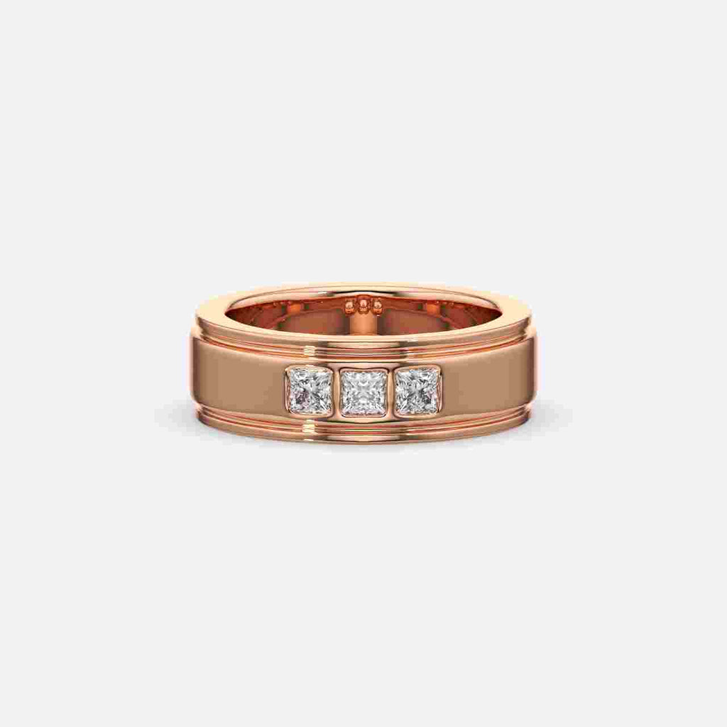 Princess Solitaire Ring For Men's