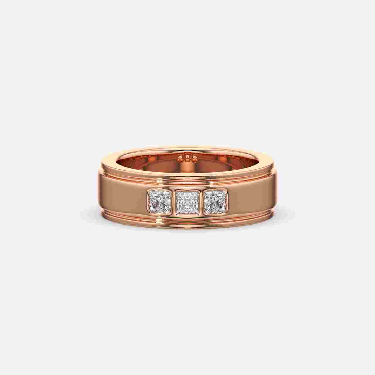 Princess Solitaire Ring For Men's