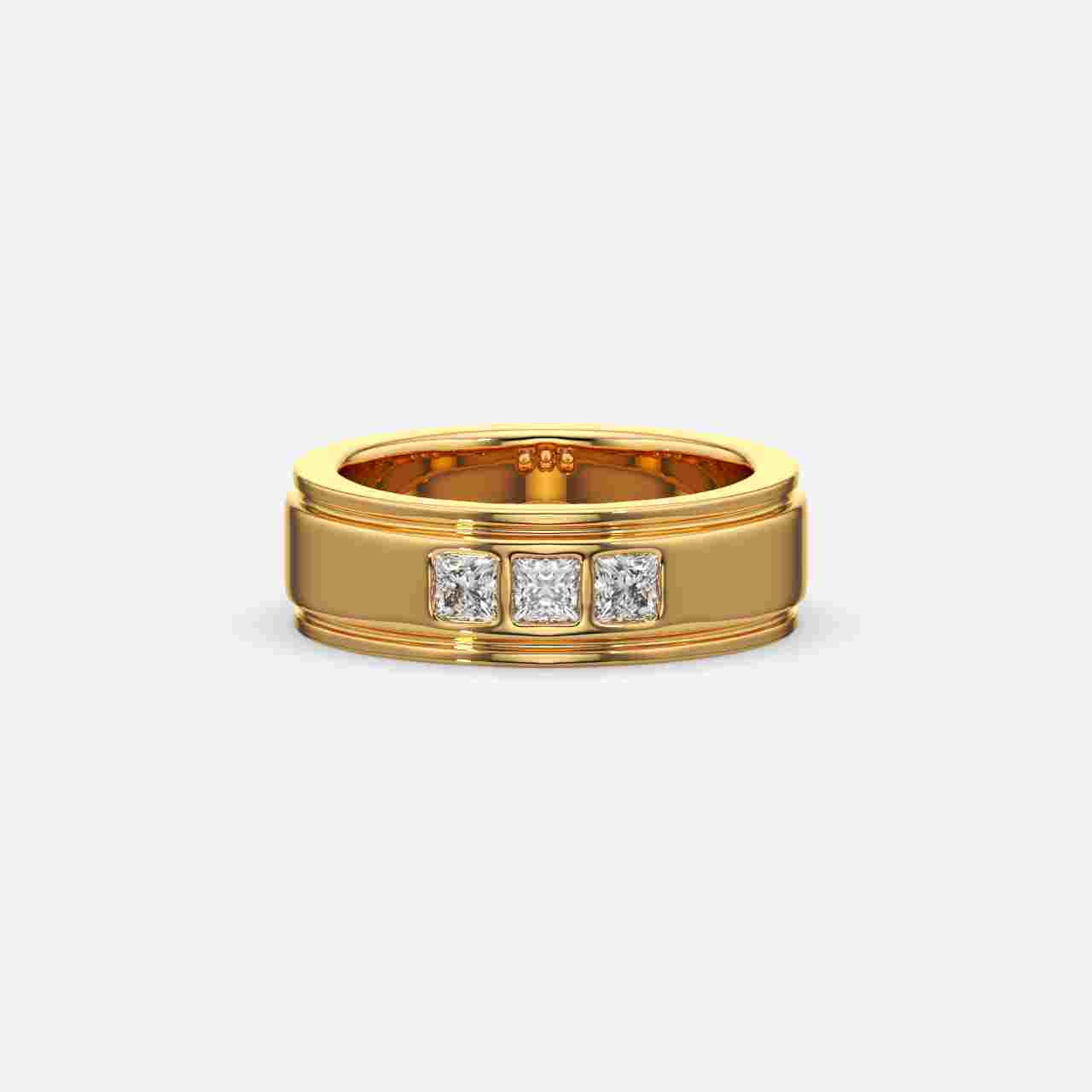 Princess Solitaire Ring For Men's