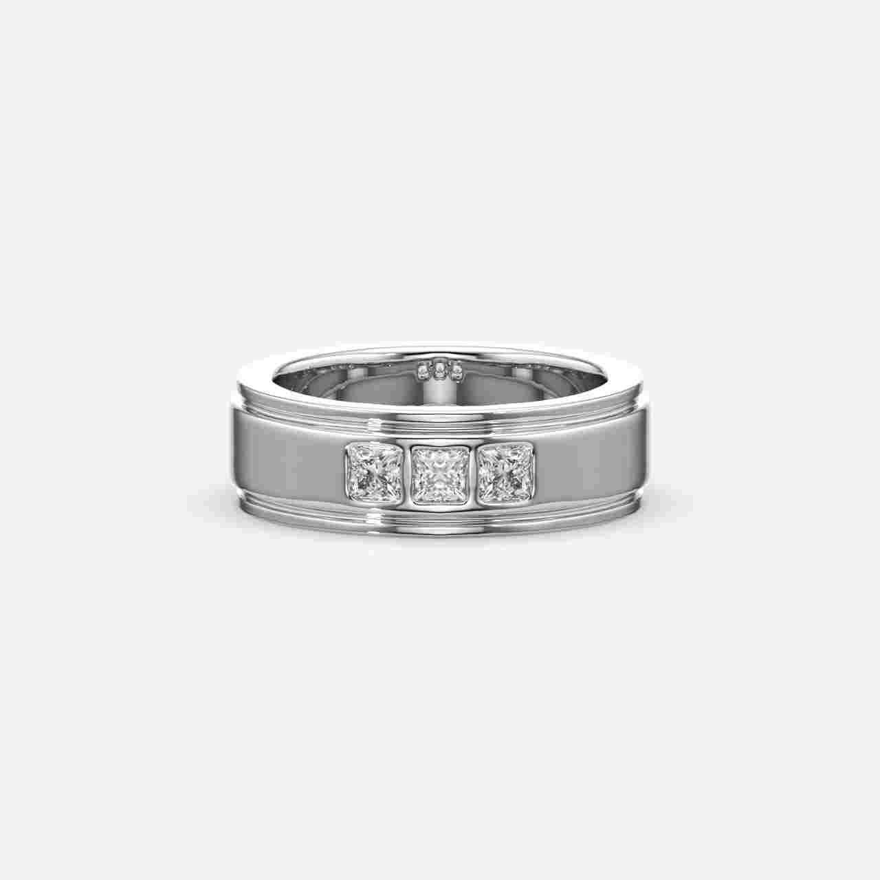 Princess Solitaire Ring For Men's