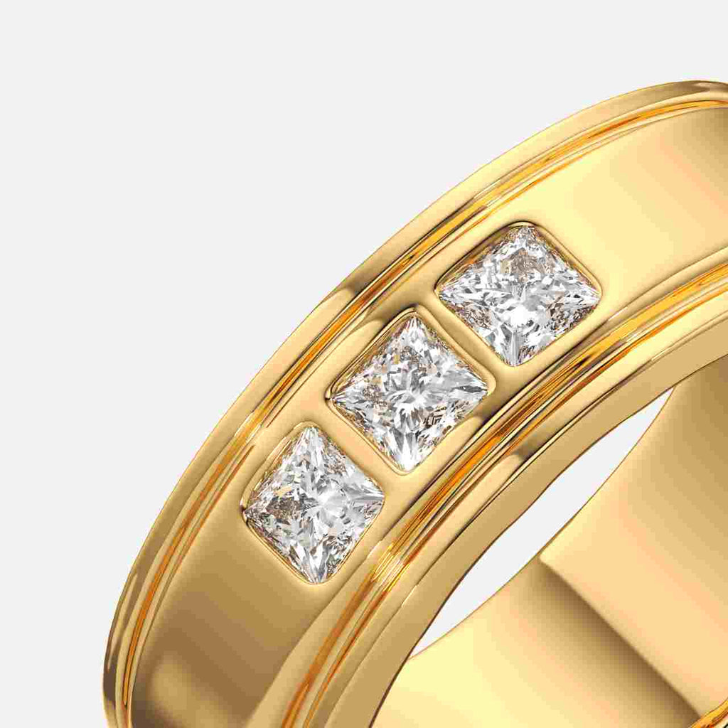 Princess Solitaire Ring For Men's