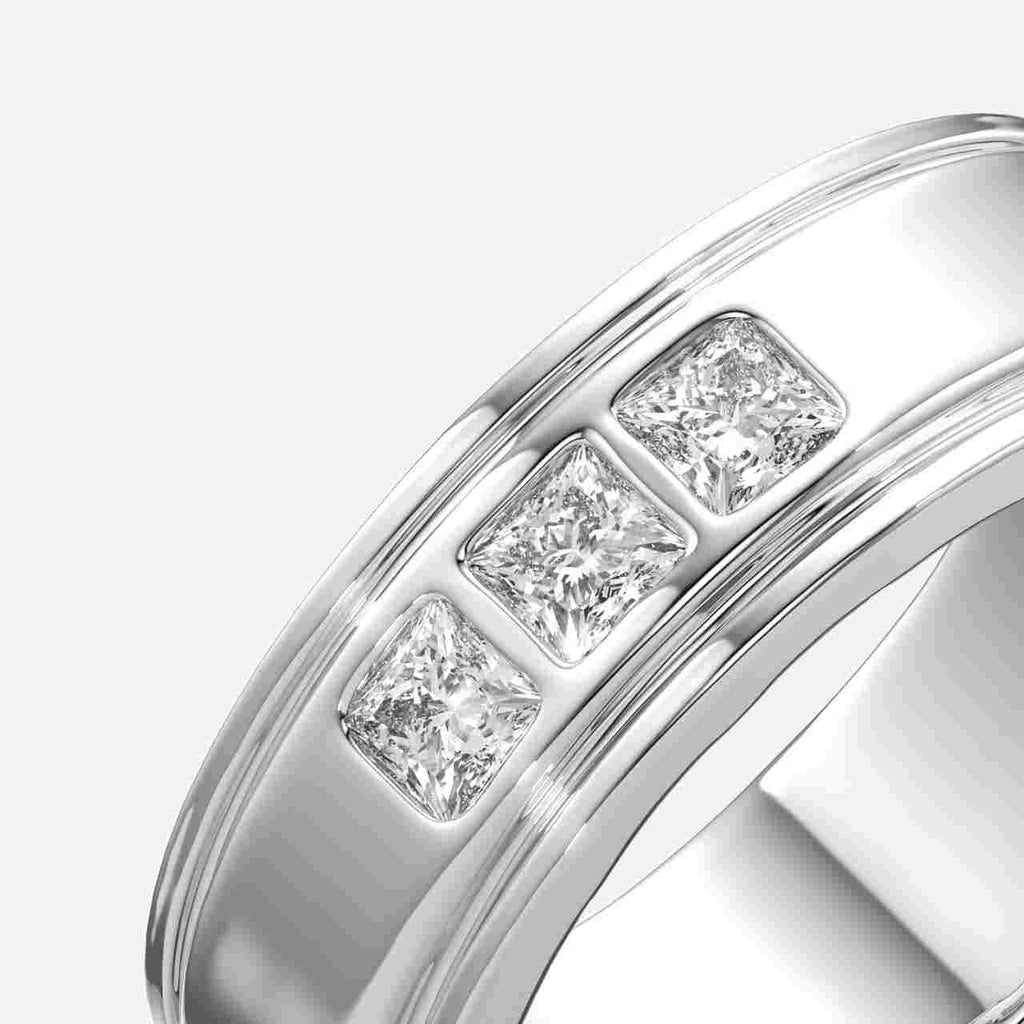 Princess Solitaire Ring For Men's