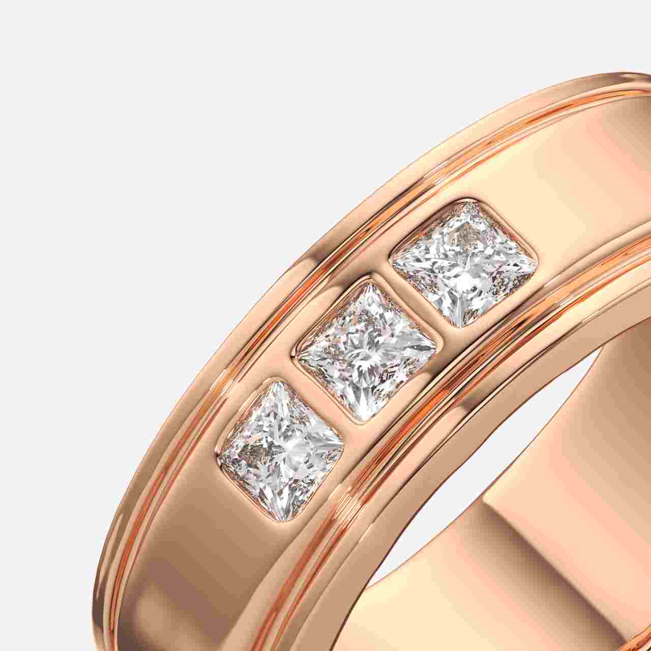 Princess Solitaire Ring For Men's