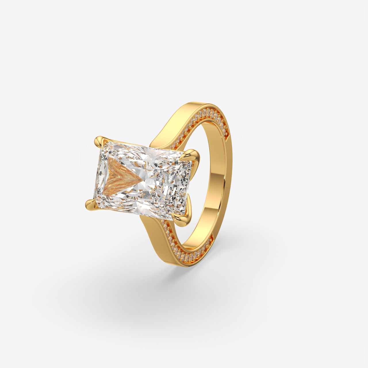 Radiant Cut Solitaire Engagement Ring for Women