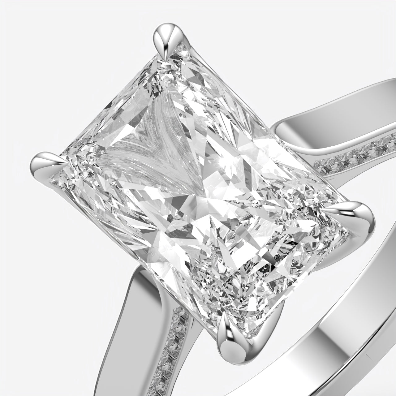 Radiant Cut Solitaire Engagement Ring for Women