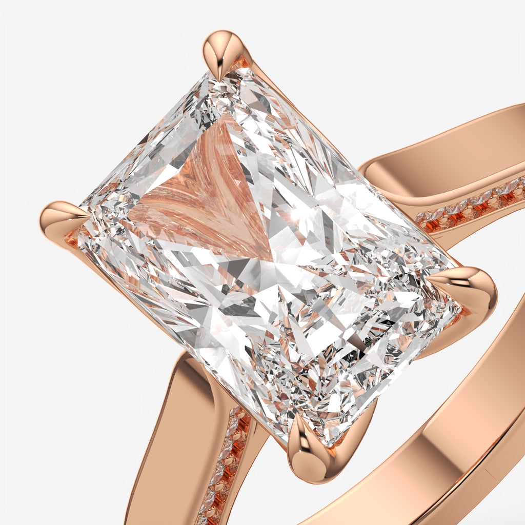 Radiant Cut Solitaire Engagement Ring for Women