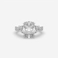 Cushion Cut Three Stone Engagement Ring