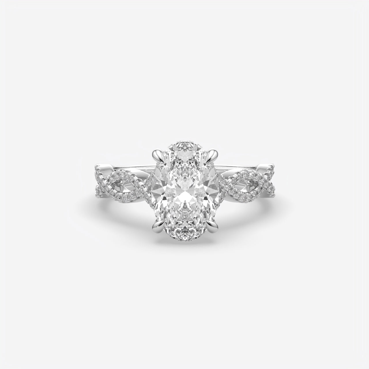 Twisted Oval Cut Solitaire Engagement Ring