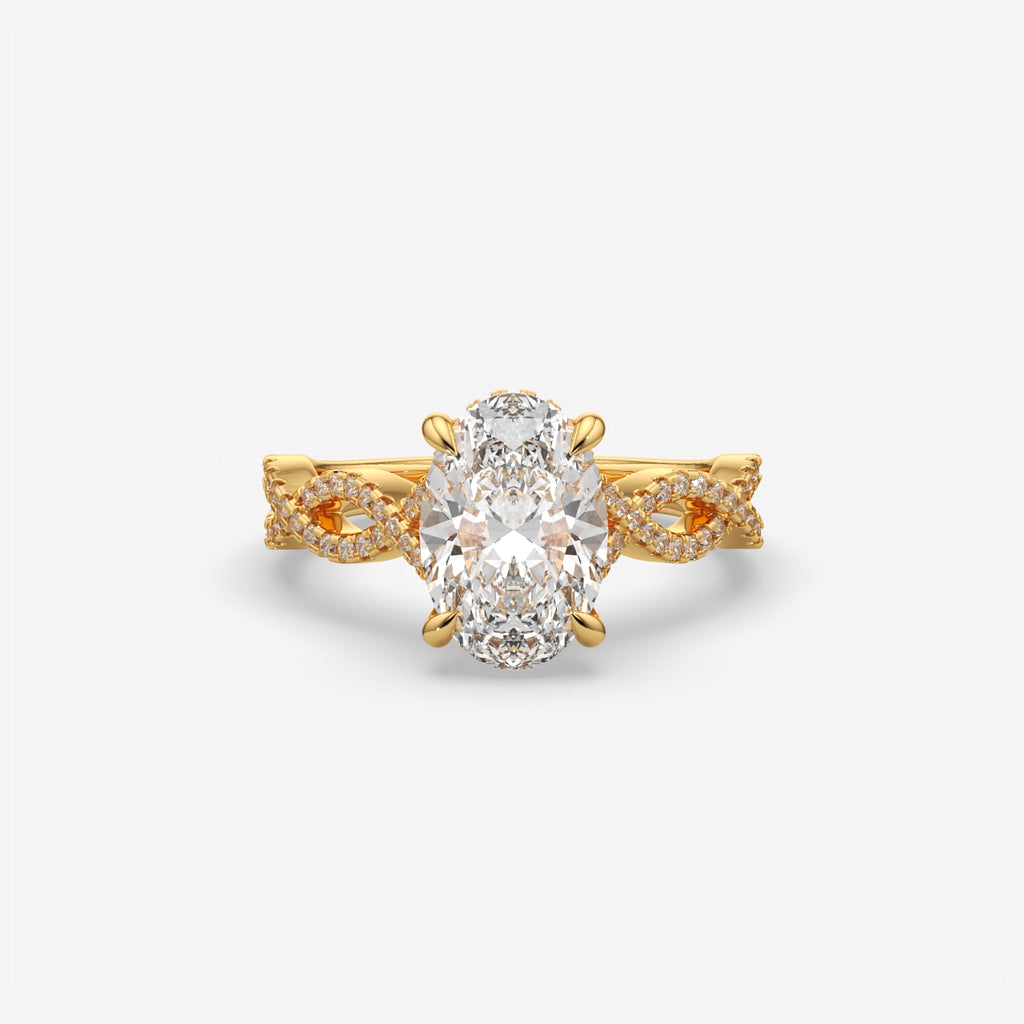 Twisted Oval Cut Solitaire Engagement Ring