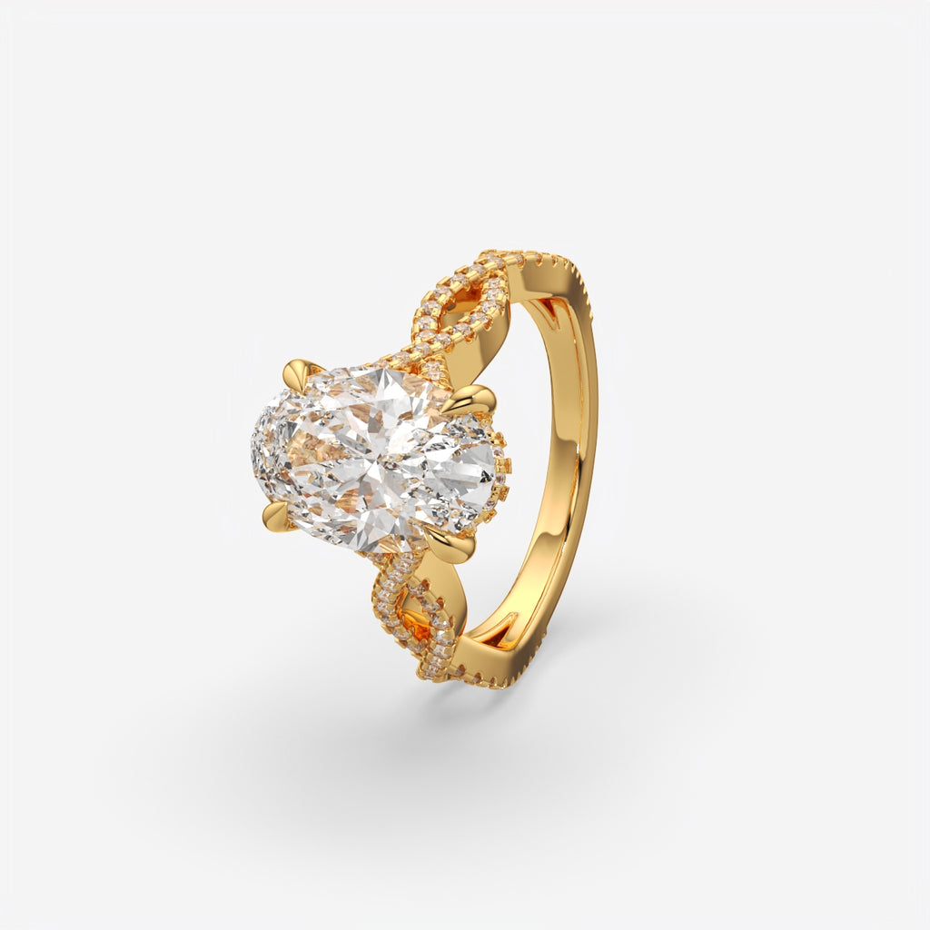 Twisted Oval Cut Solitaire Engagement Ring