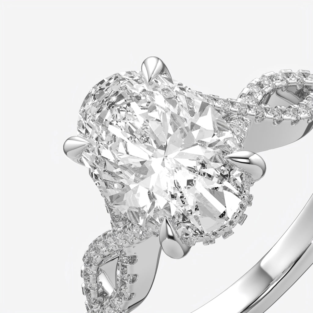 Twisted Oval Cut Solitaire Engagement Ring