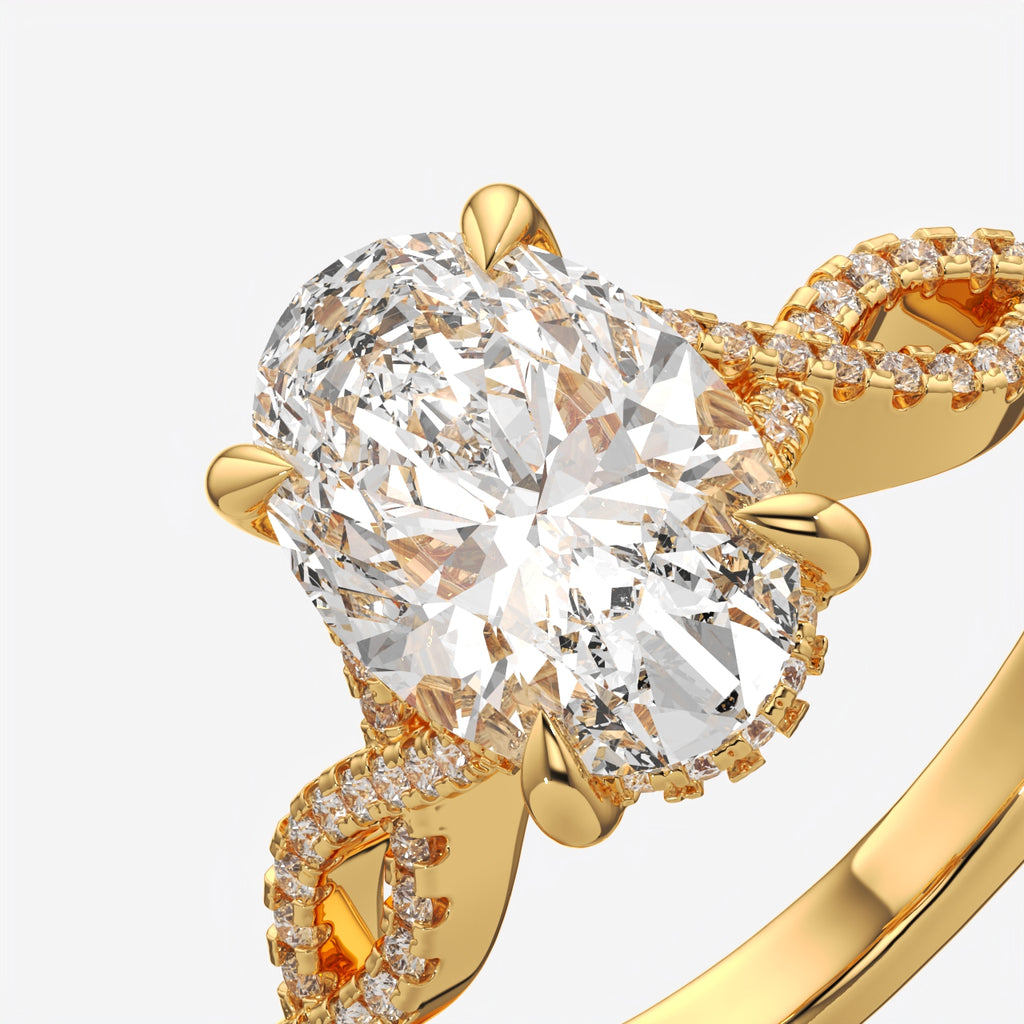 Twisted Oval Cut Solitaire Engagement Ring