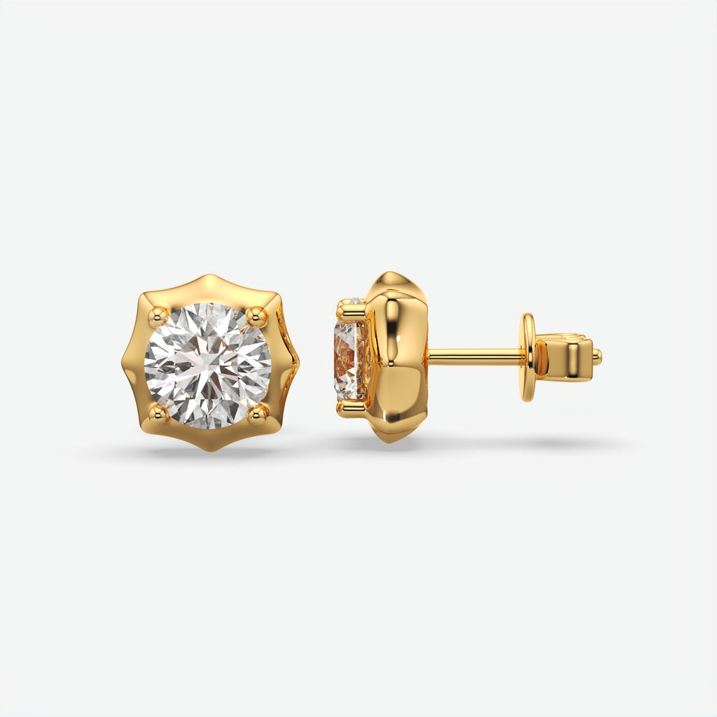 Sterling Silver Bold & Stylish Single Diamond Studs For Men's