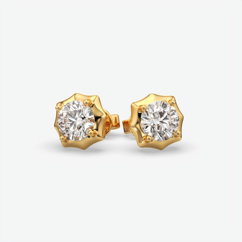Sterling Silver Bold & Stylish Single Diamond Studs For Men's