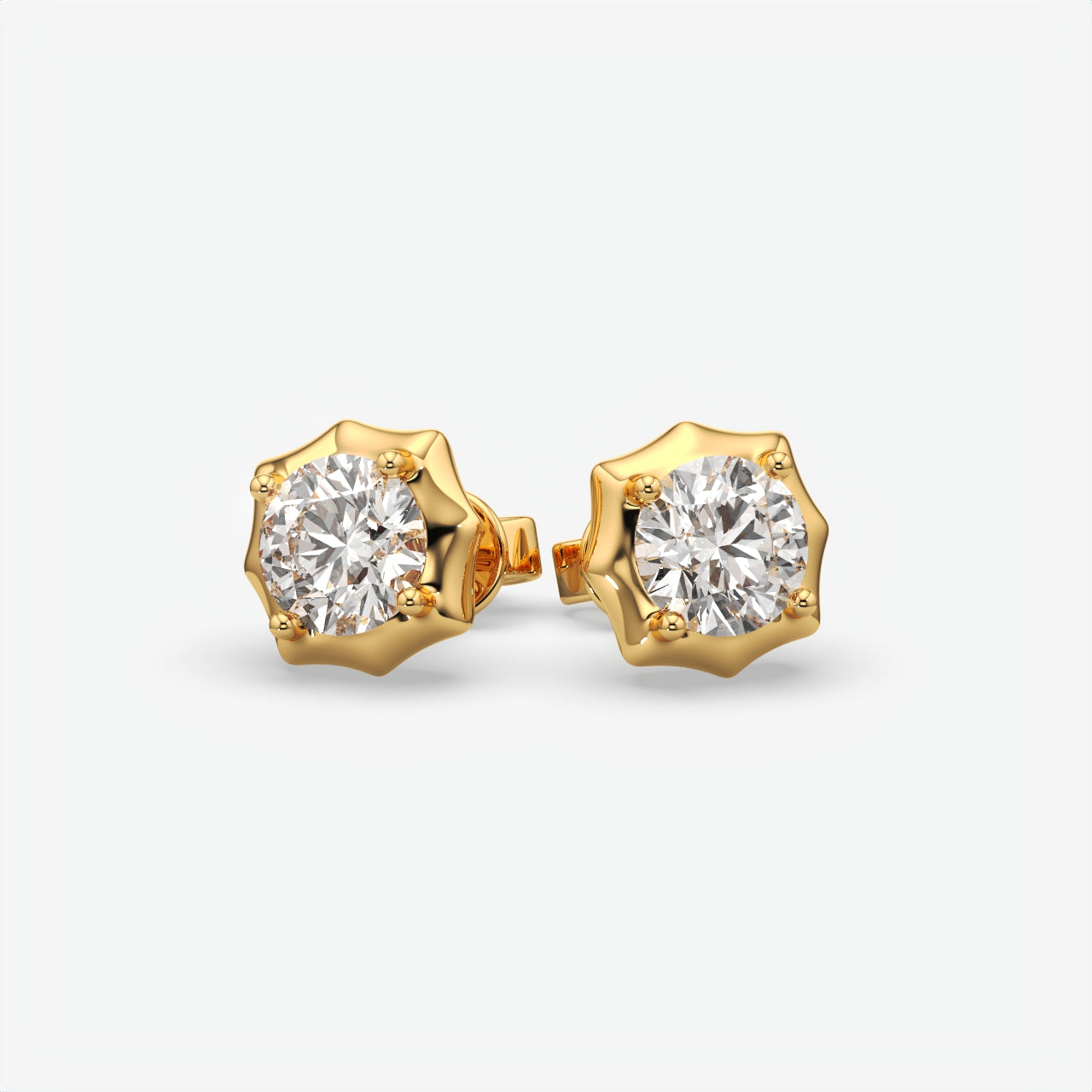 Sterling Silver Bold & Stylish Single Diamond Studs For Men's