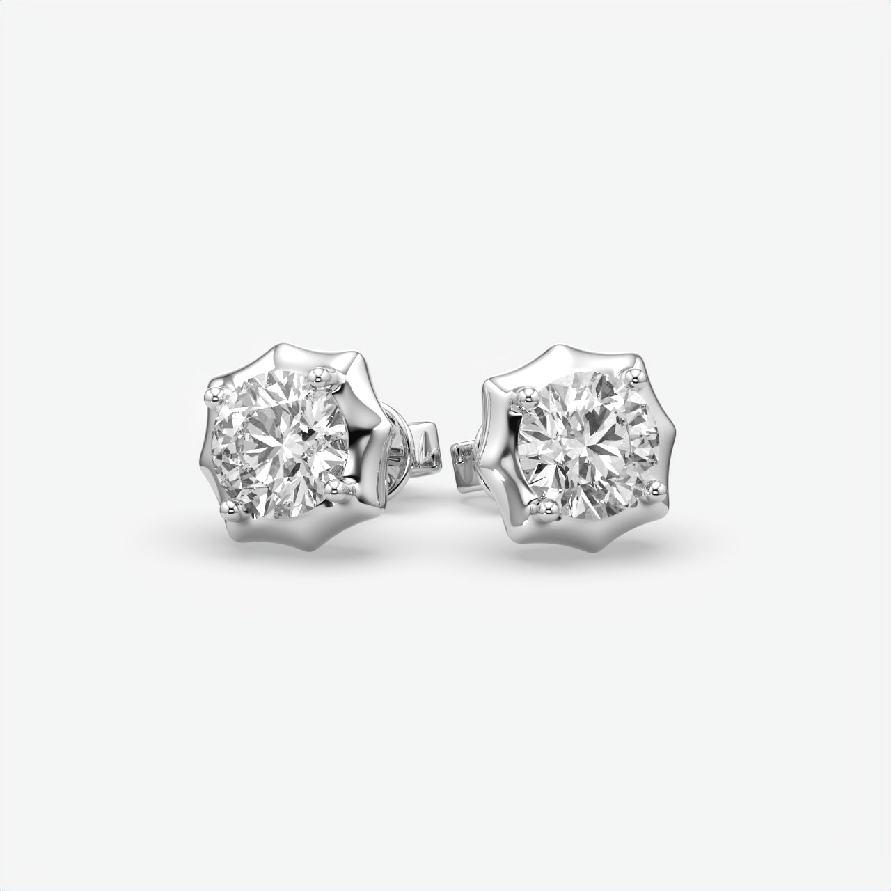 Sterling Silver Bold & Stylish Single Diamond Studs For Men's