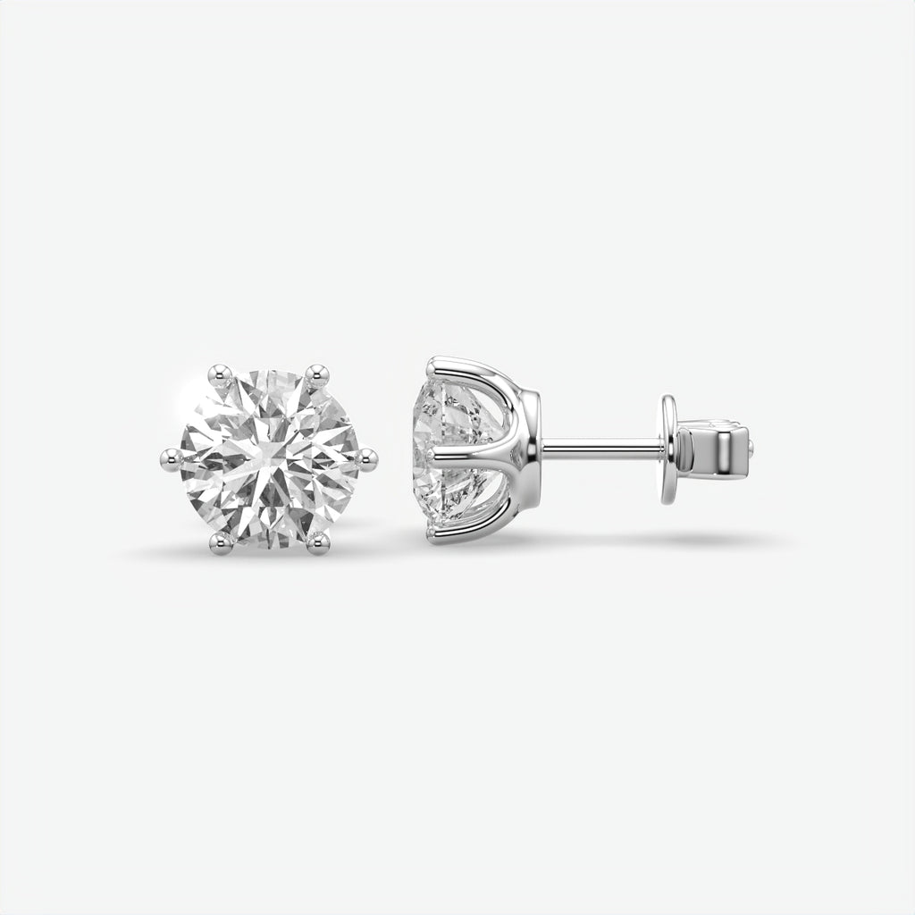 925 Sterling Silver Round Cut Moissanite Single Stud Earring for Men