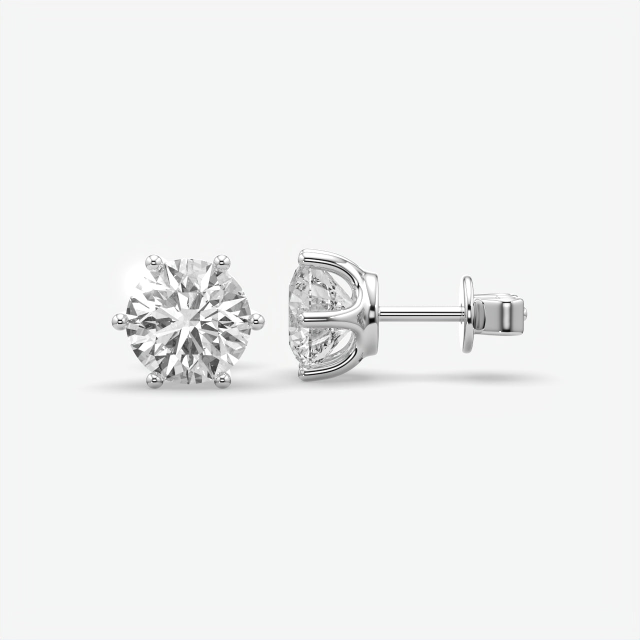 925 Sterling Silver Round Cut Moissanite Single Stud Earring for Men