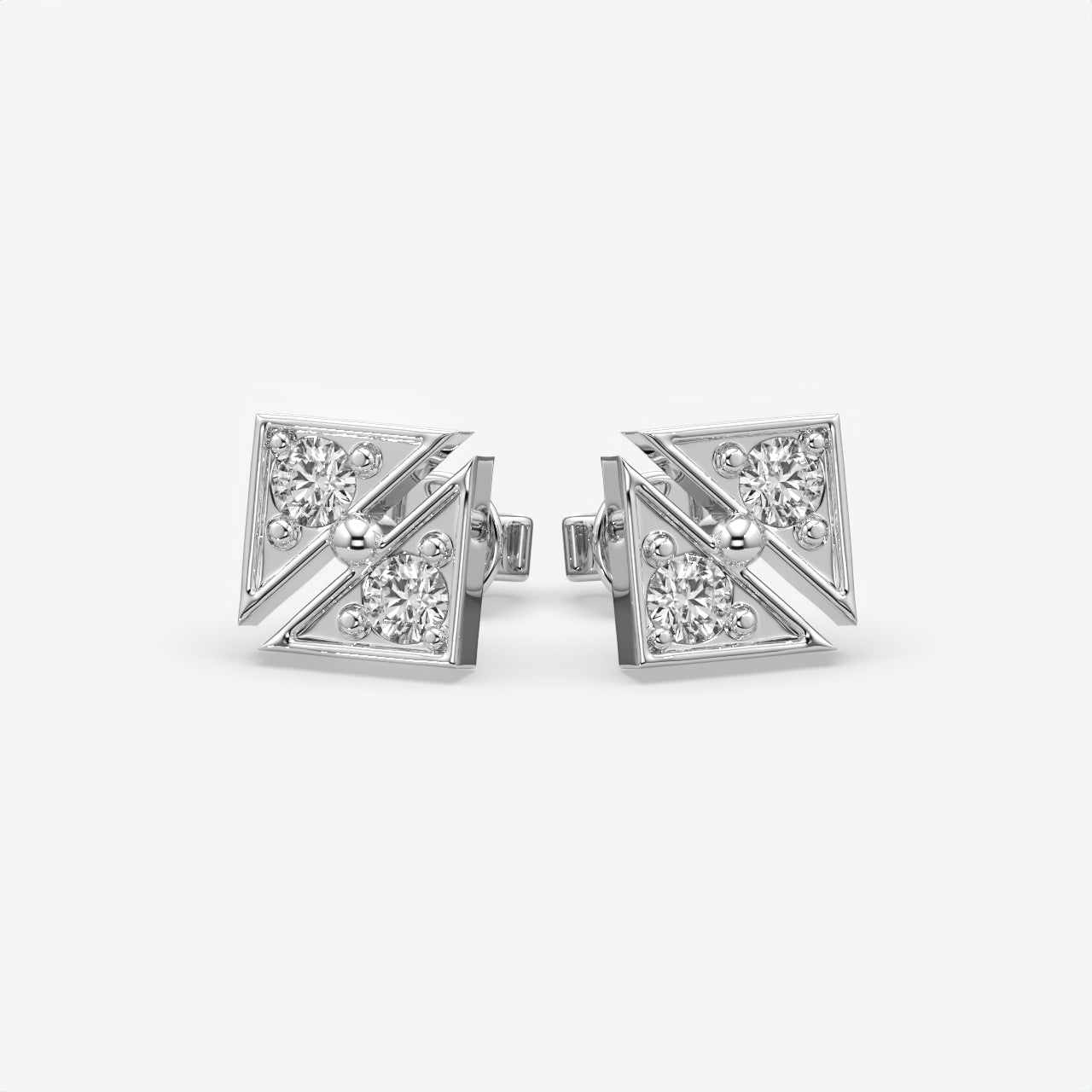 Luxury Silver Square Moissanite Earrings