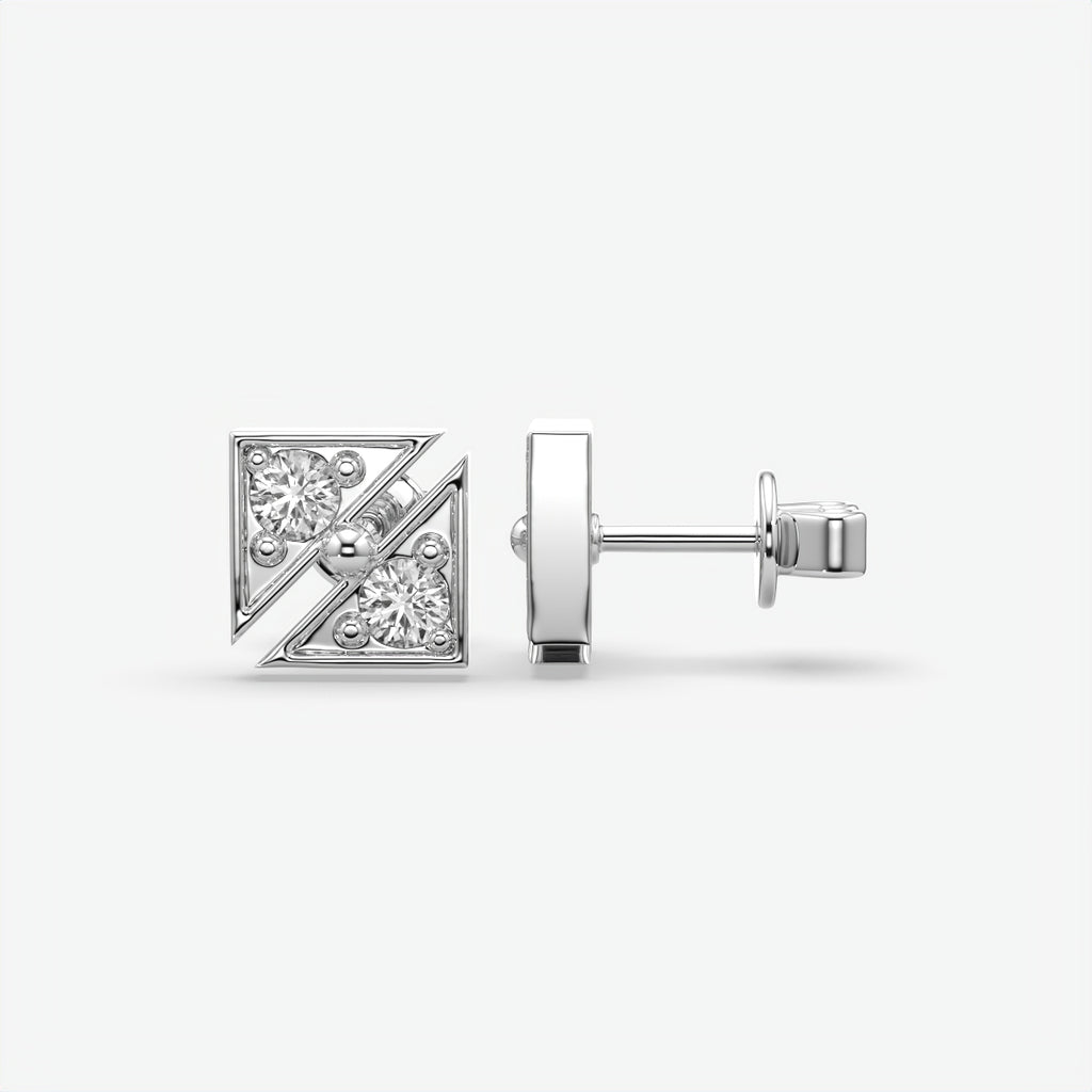 Luxury Silver Square Moissanite Earrings