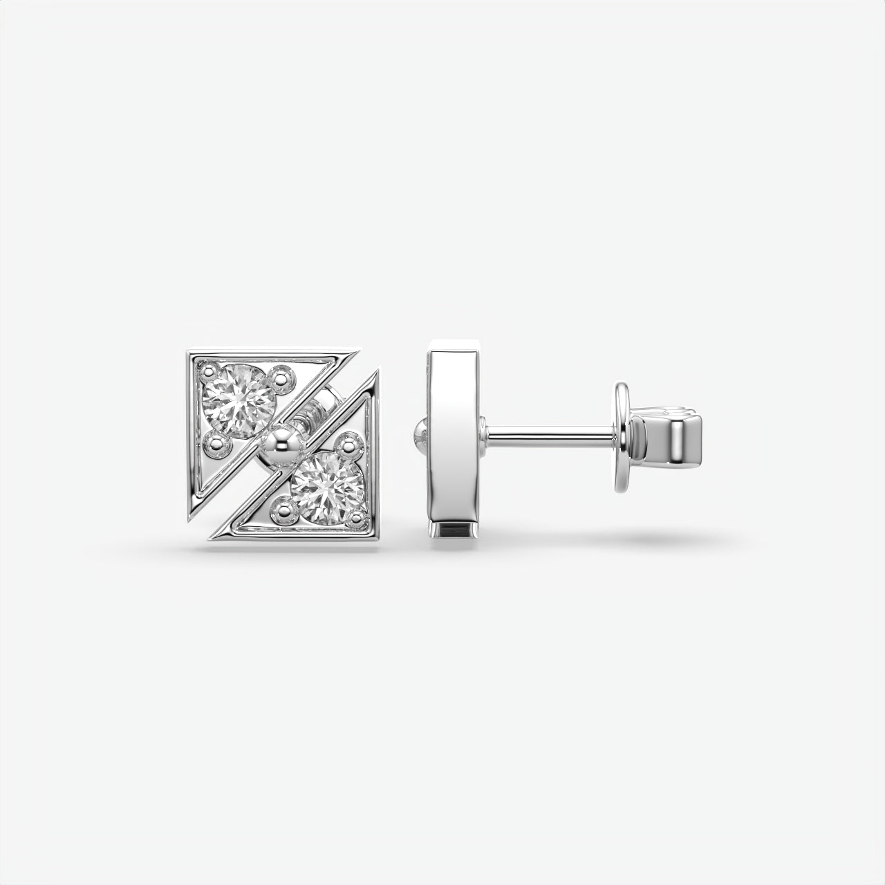 Luxury Silver Square Moissanite Earrings