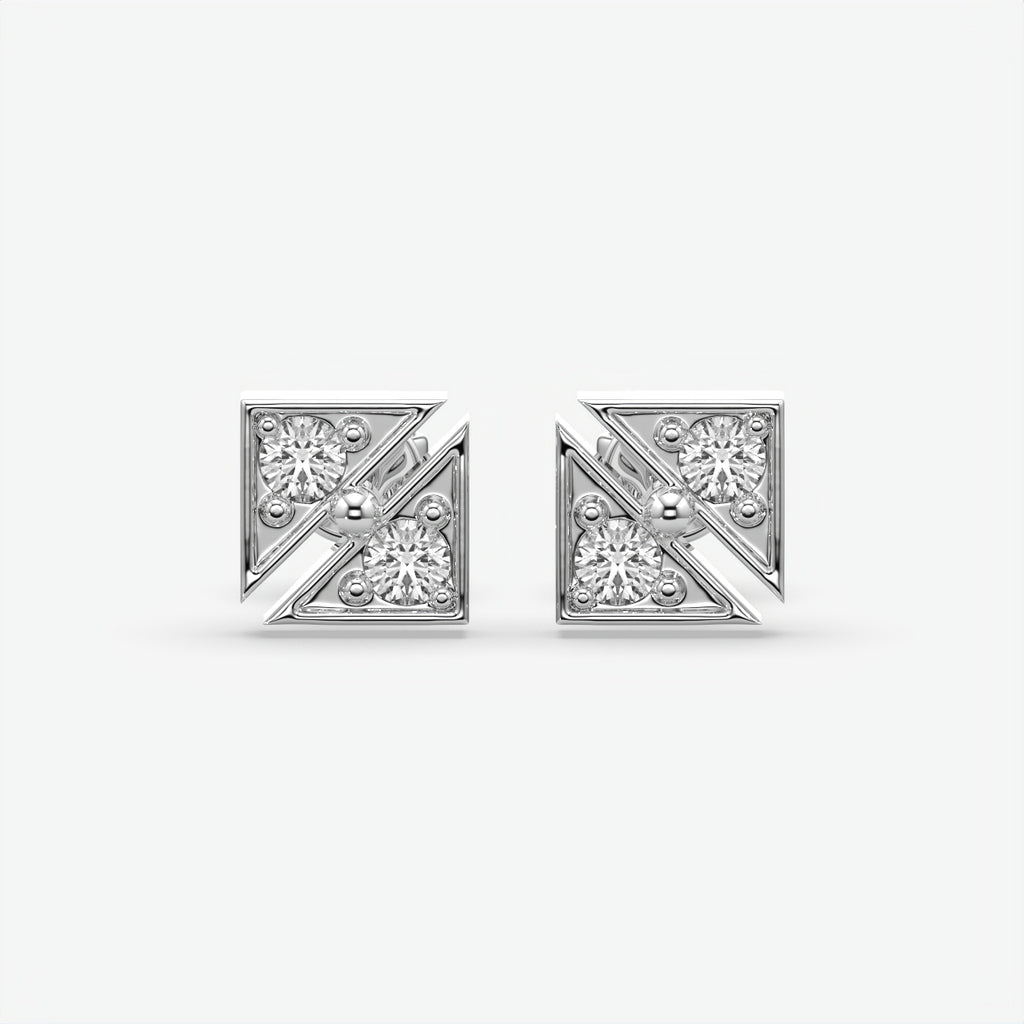 Luxury Silver Square Moissanite Earrings
