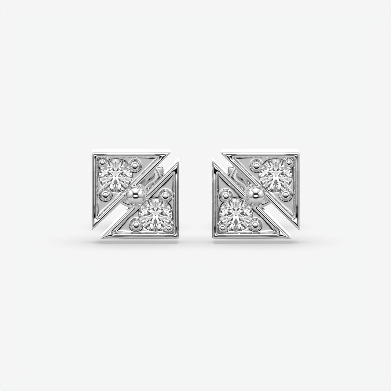 Luxury Silver Square Moissanite Earrings