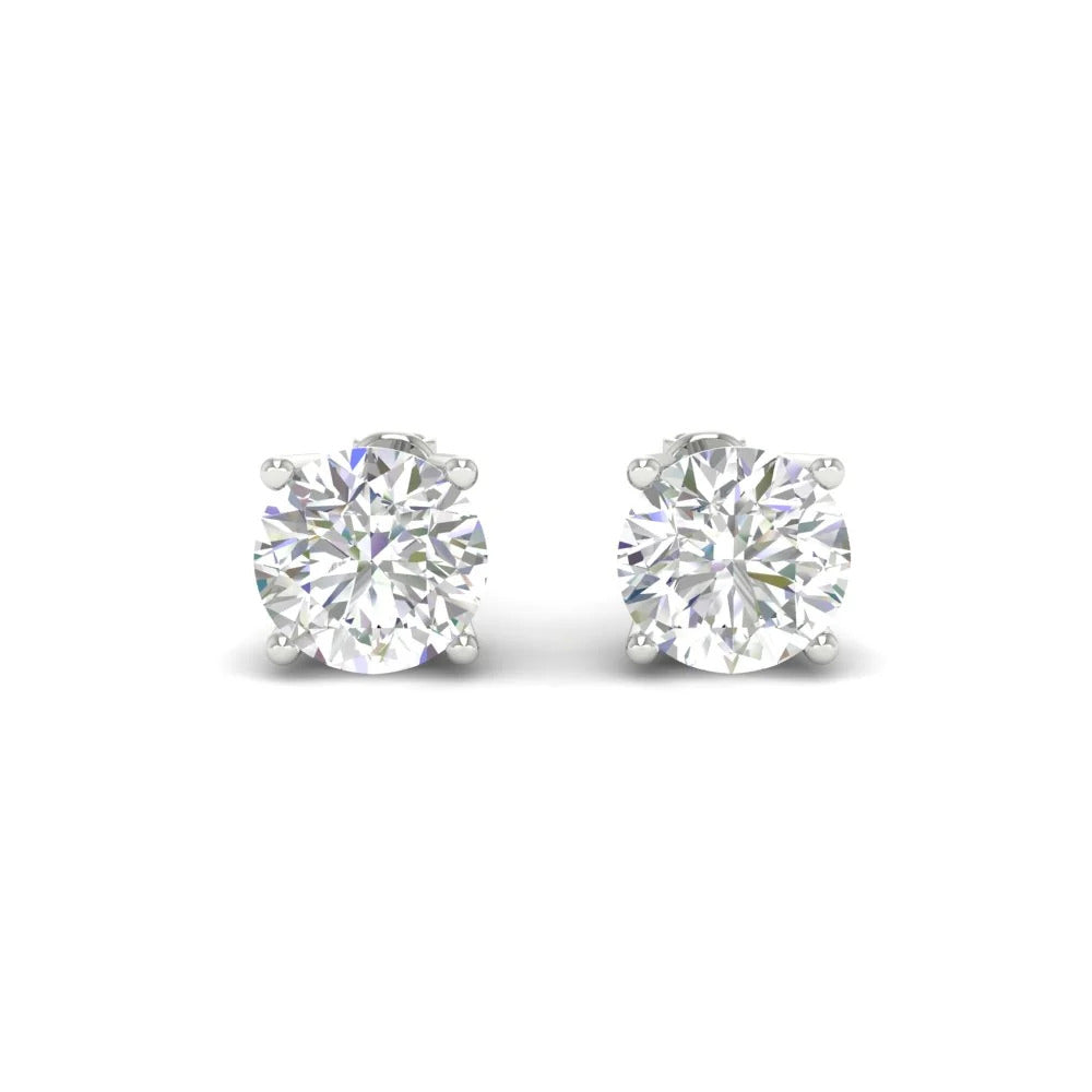 Luxury Round Cut Moissanite Earrings ( 1 PC )