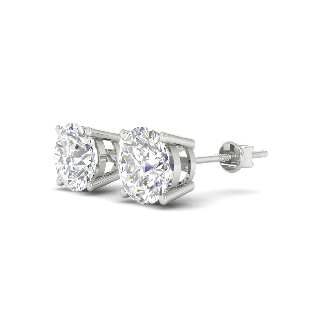 Luxury Round Cut Moissanite Earrings ( 1 PC )