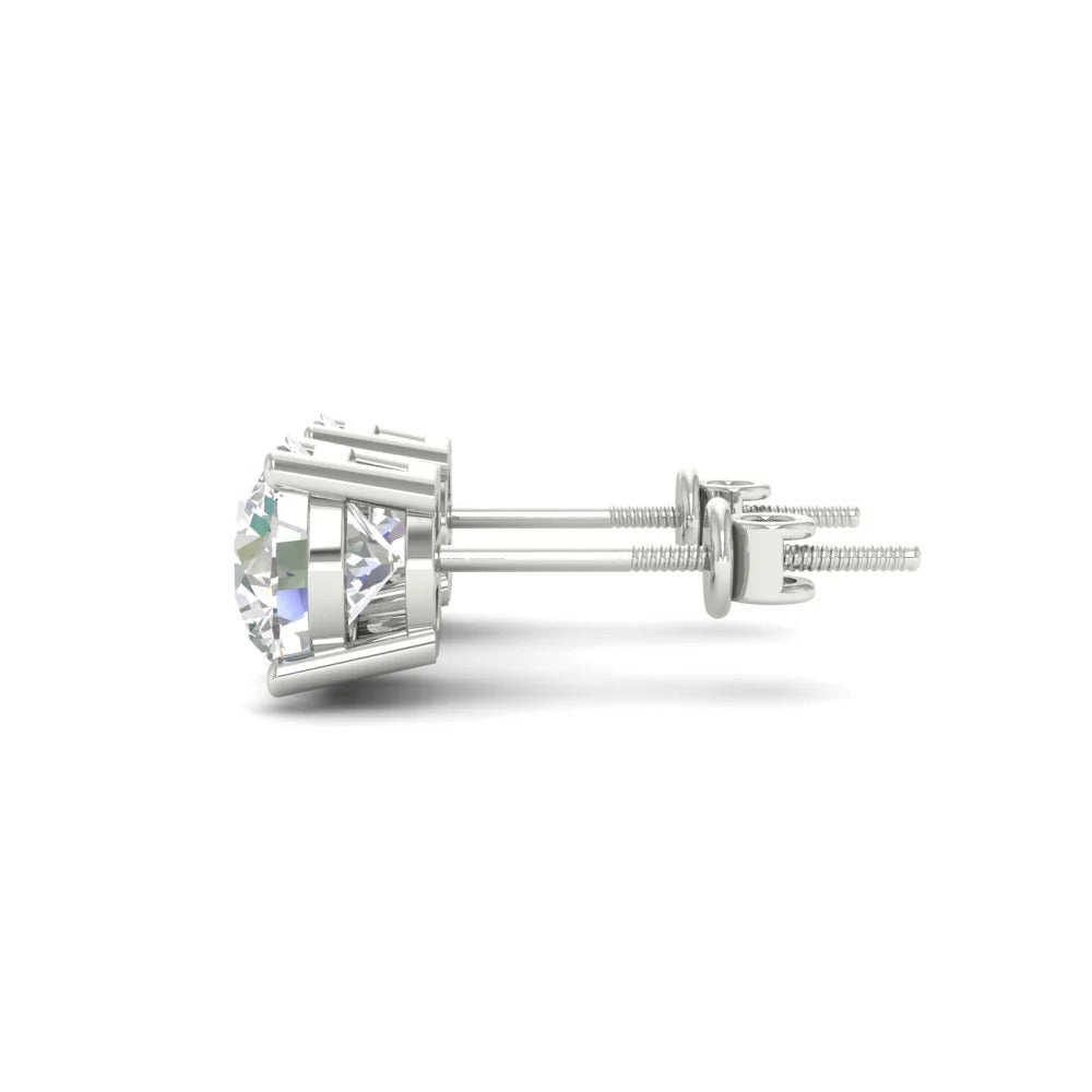 Luxury Round Cut Moissanite Earrings ( 1 PC )