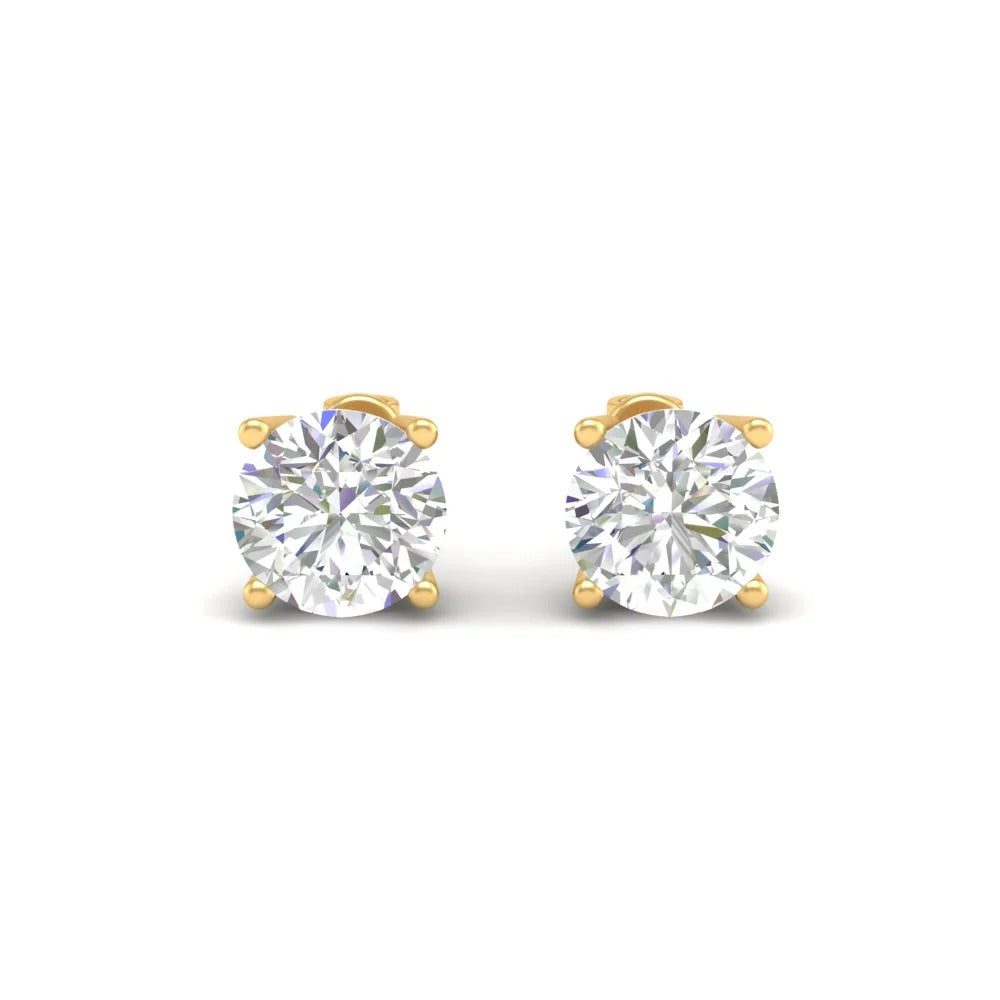 Luxury Round Cut Moissanite Earrings ( 1 PC )