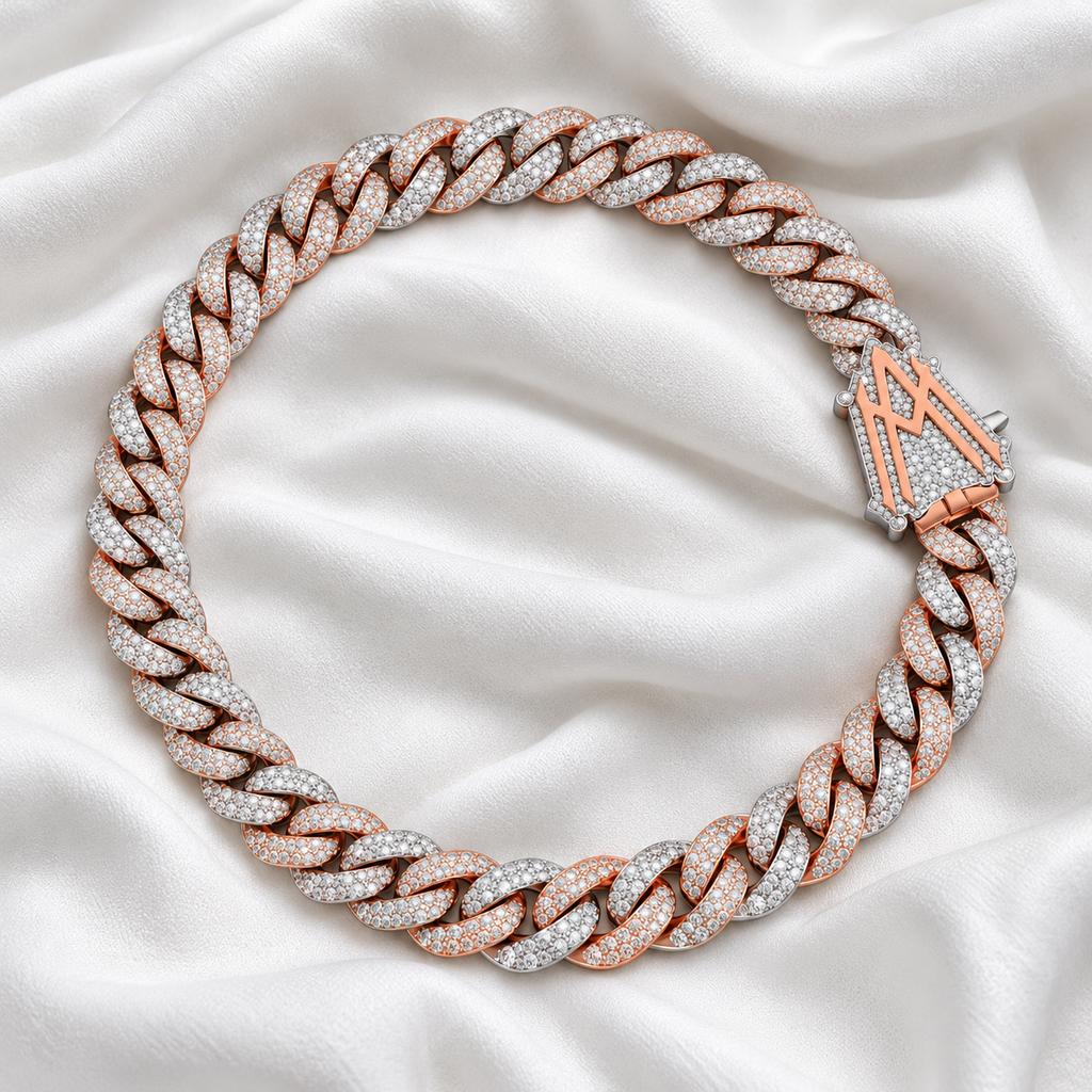 Two-Tone Iced Out Cuban Link Chain