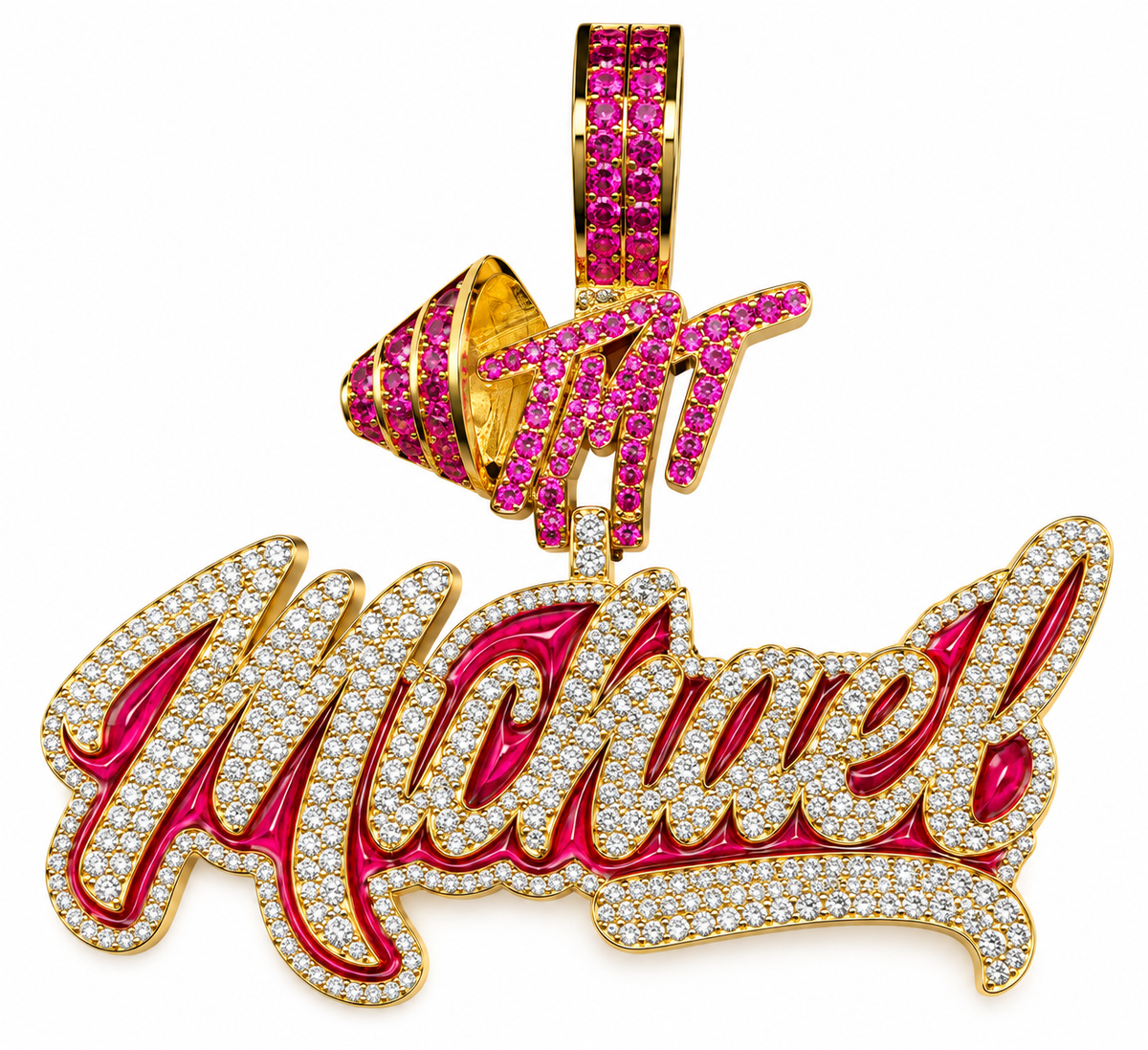 Luxury Custom Name Hip Hop Diamond Pendant For Mens
